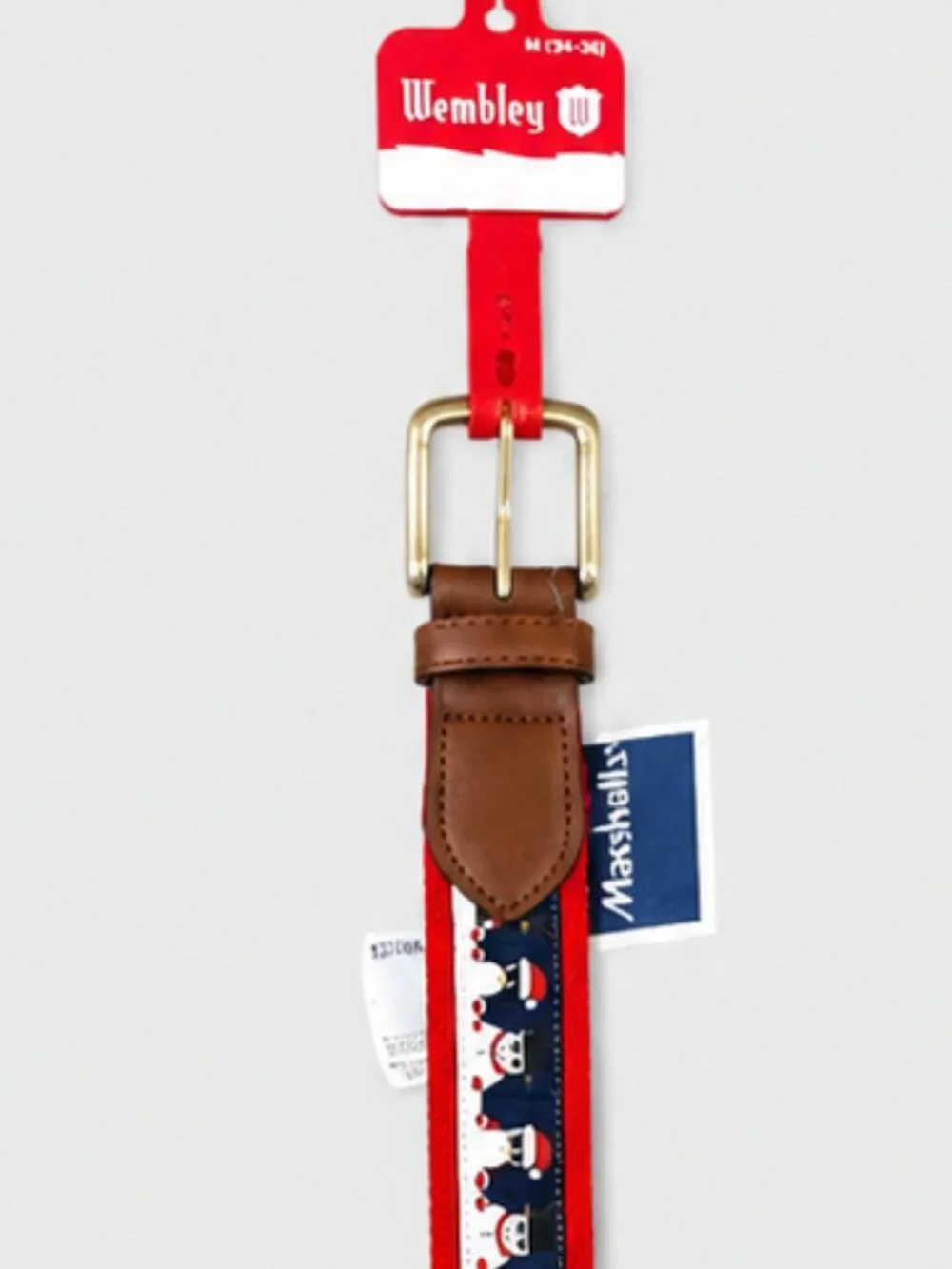 NWT Wembley Men’s Christmas Belt Size M 34-36 Holiday Snowman Santa Novelty